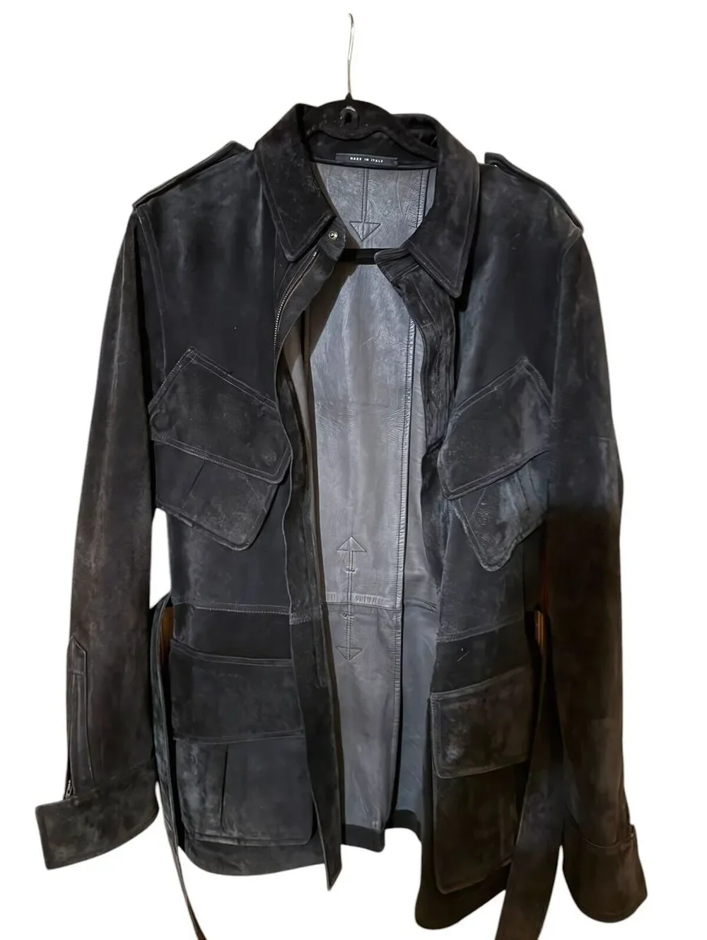 M65 SUEDE LEATHER BELTED COAT JACKET BY TOM FORD